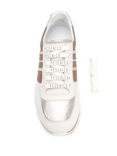 Shop Peserico Stripe Low-top Sneaker In White