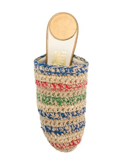 Shop Ferragamo Salvatore  Striped Sandals - Multicolour