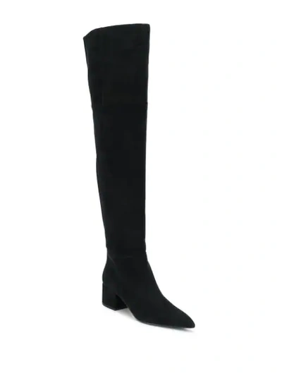 Shop Sergio Rossi Knee-length Pointed Toe Boots In Black