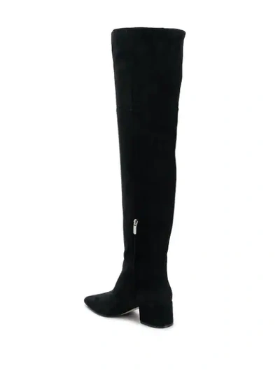 Shop Sergio Rossi Knee-length Pointed Toe Boots In Black