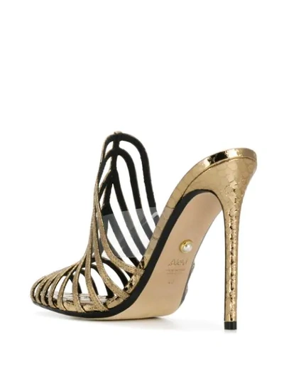 ALEVÌ CAGED STILETTO SANDAL - 金色