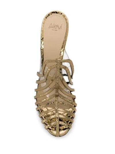 Shop Alevì Alessandra Sandals In Gold