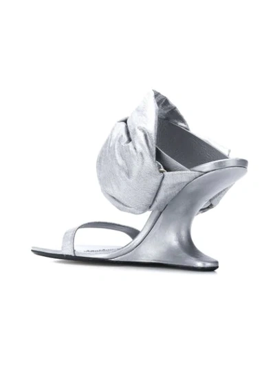 Shop Rick Owens Wedge Sandals In Silver