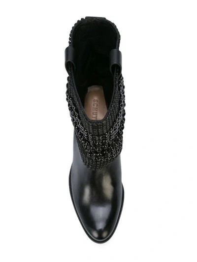 Shop Schutz Embellished Wedge Ankle Boots In Black
