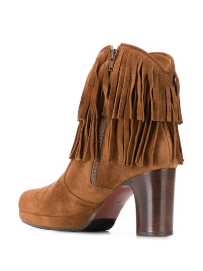 Shop Chie Mihara Fringed Ankle Boots In Brown