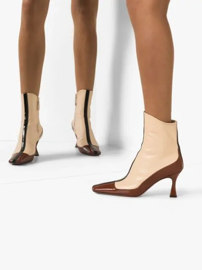 Shop Manu Atelier Duck Panelled Ankle Boots In Neutral