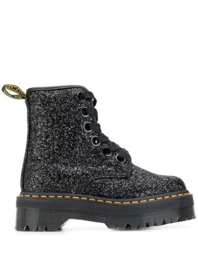 Shop Dr. Martens' Molly Glitter Boots In Black
