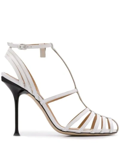 Shop Sergio Rossi Strappy Sandals In White