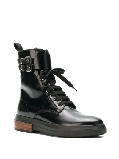 Shop Tod's High Ankle Lace Up Boots  In Black