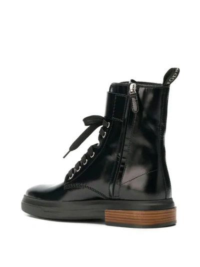 Shop Tod's High Ankle Lace Up Boots  In Black