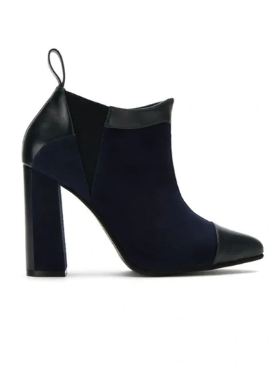 Shop Studio Chofakian Panelled Suede Boots - Blue