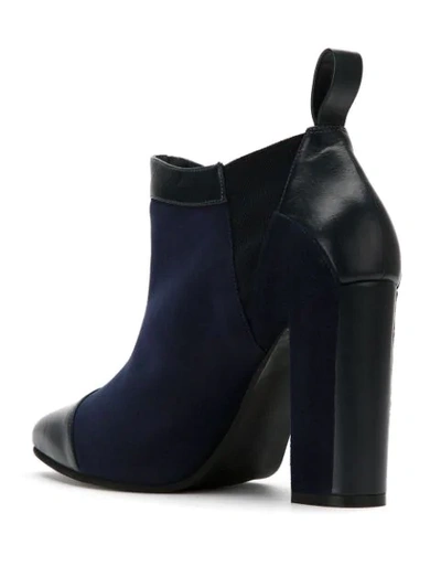 Shop Studio Chofakian Panelled Suede Boots - Blue