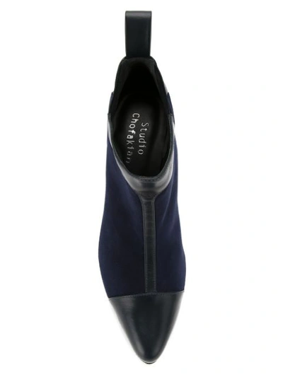 Studio Chofakian Panelled Suede Boots - Blue In Blue