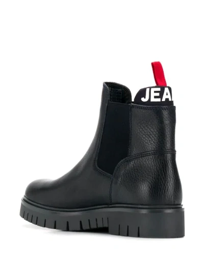 Shop Tommy Jeans Leather Ankle Boots In Blue