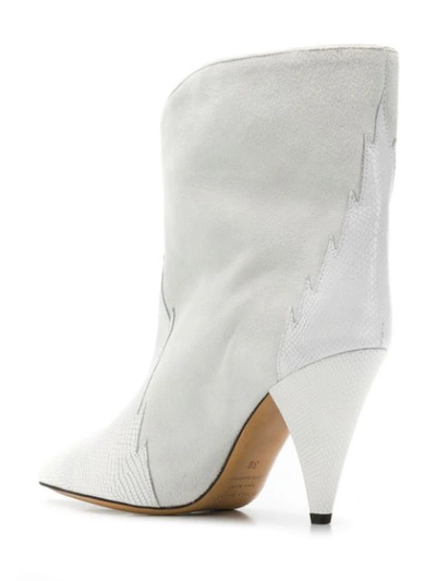 Shop Isabel Marant Textured Panel Ankle Boots In White