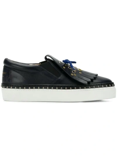 Shop Burberry Fringed Sneakers