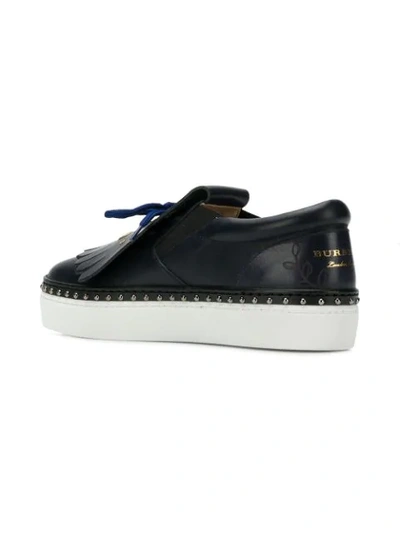 Shop Burberry Fringed Sneakers