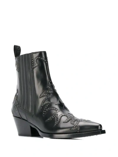 Shop Sartore Stud-embellished Ankle Boot In Black