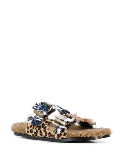 AVEC MODÉRATION LEOPARD PRINT SANDALS - 棕色