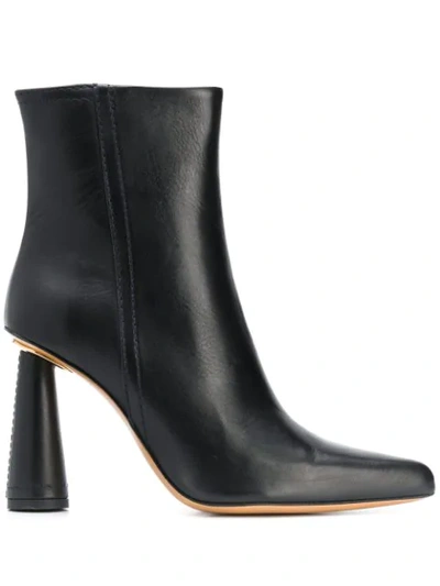 Shop Jacquemus Cone Heel Ankle Boots In Black
