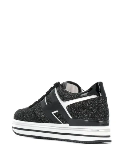 Shop Hogan Glitter Platform Sneakers In 0zhc Nero