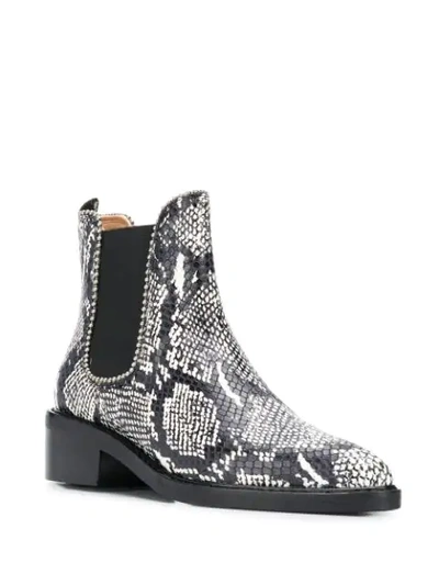 Shop Coach Bowery Bootie Snakeskin Boot In White