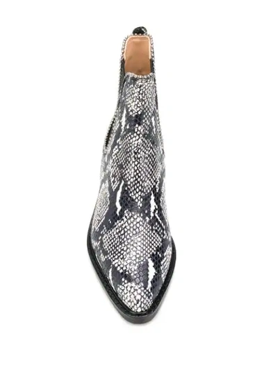 Shop Coach Bowery Bootie Snakeskin Boot In White