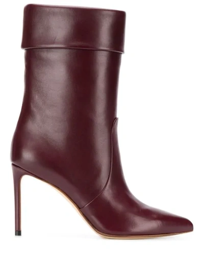 Shop Francesco Russo Pointed Toe Boots In 310 Burgundy