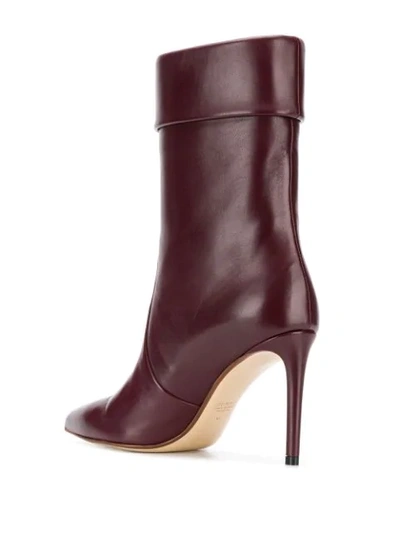 Shop Francesco Russo Pointed Toe Boots In 310 Burgundy
