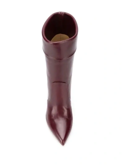 Shop Francesco Russo Pointed Toe Boots In 310 Burgundy