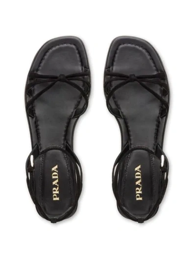 Shop Prada Suede Sandals In Black