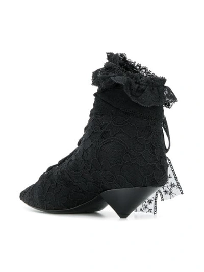 Shop Saint Laurent Blaze 45 Lace Ankle Boots In Black