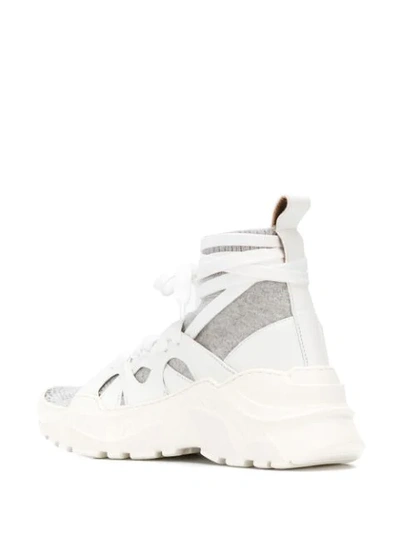 Shop Agnona Sock Lined Sneaker In White