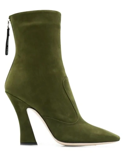 Shop Fendi Ffreedom Square Toe Ankle Boots In Green
