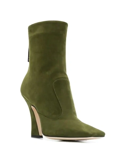 Shop Fendi Ffreedom Square Toe Ankle Boots In Green