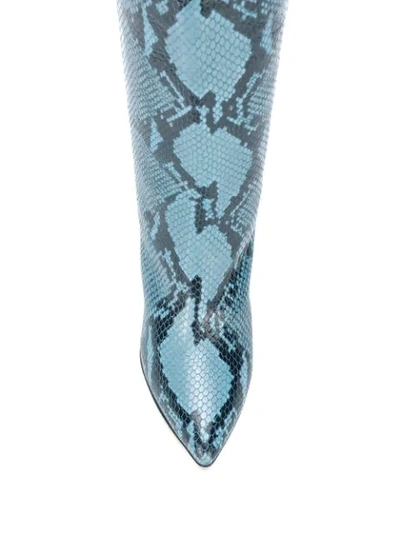 PARIS TEXAS 蛇皮效果及踝靴 - 蓝色