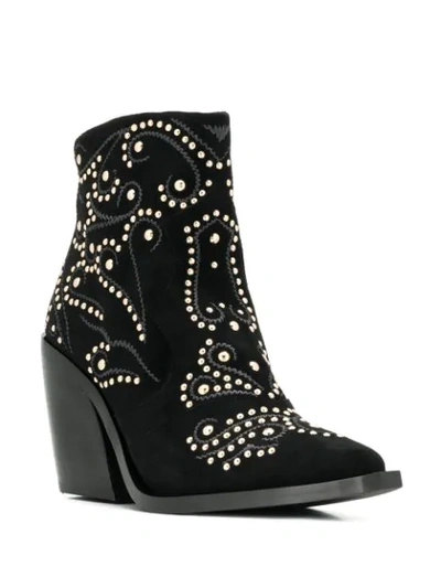 Shop Twinset Studded Boots In Black