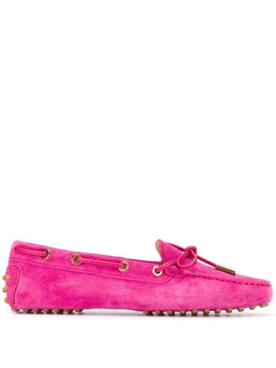 Shop Tod's Donna Moccasins In Pink