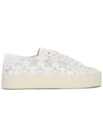 Shop Saint Laurent Signature Court Classic Sl/39 California Platform Sneakers In 9058 Off White/silver