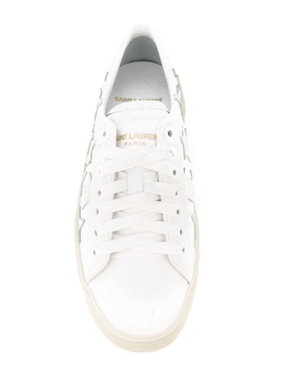 Shop Saint Laurent Signature Court Classic Sl/39 California Platform Sneakers In 9058 Off White/silver