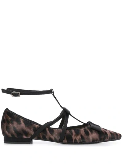 Shop Anna Baiguera Leopard Print Ballerinas In Neutrals