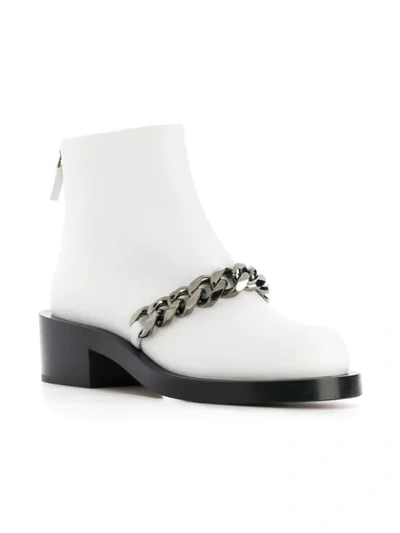 Shop Givenchy Chain Ankle Boots - White