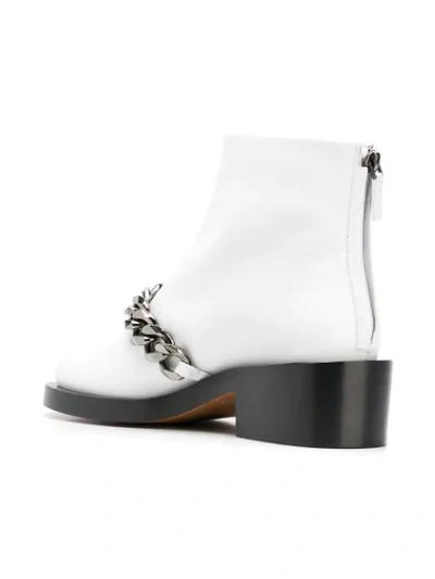 Shop Givenchy Chain Ankle Boots - White
