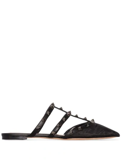 Shop Valentino Garavani Rockstud Mules In  Black