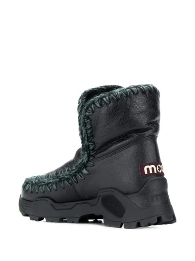 Shop Mou Stiefel Mit Ziernähten In Black