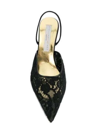 Shop Stella Mccartney Lace Slingback Pumps - Black