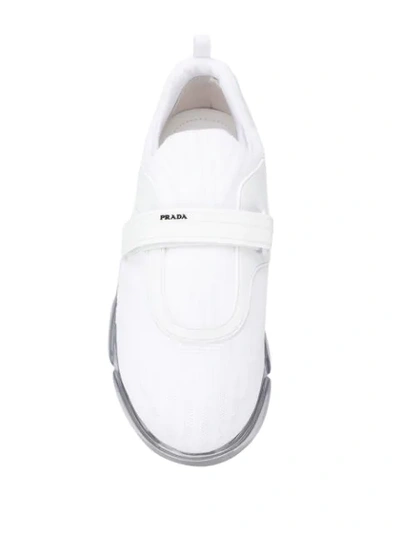 Shop Prada Chunky Sole Sneakers In White