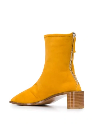 Shop Acne Studios Low Cylinder Heel Boots In Yellow