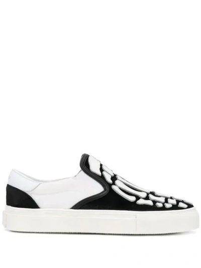 Shop Amiri Skeleton Slip-on Sneakers In Black