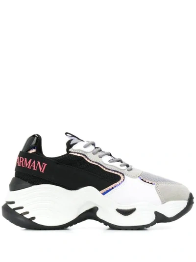 Shop Emporio Armani Chunky Sole Sneakers In Black